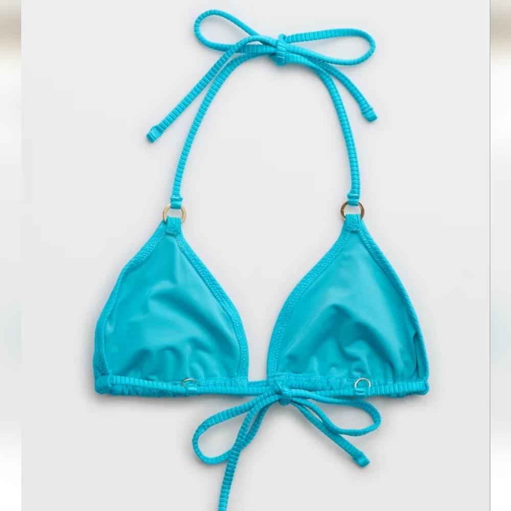 NWT Aerie Shine Rib String Triangle Bikini Top - Picture 2 of 4